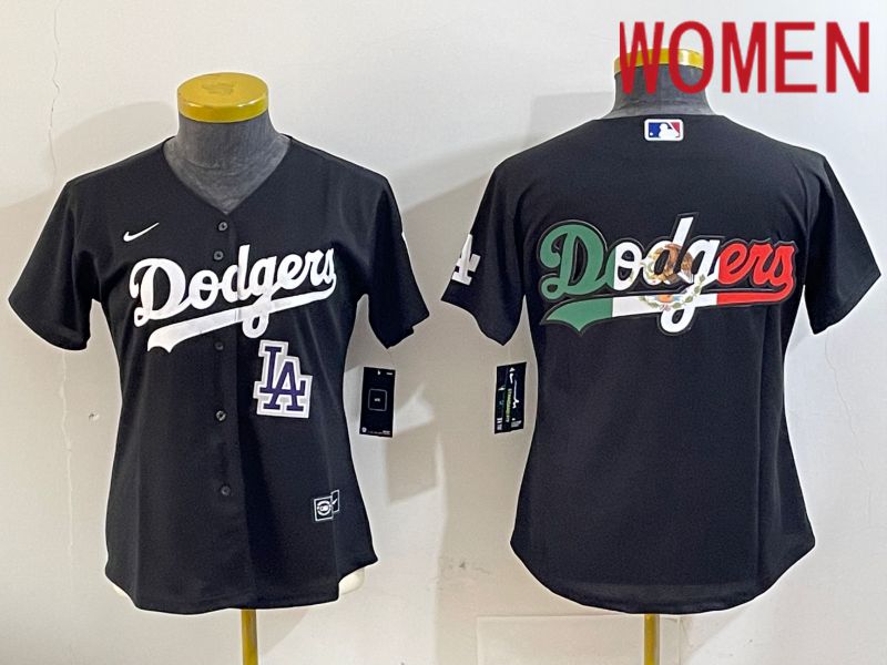 Women Los Angeles Dodgers Blank Black Game 2024 Nike MLB Jersey style 11213